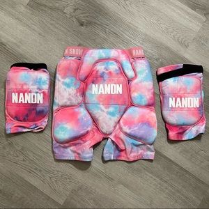 Pink Nandn Unisex Tri-Flex Protective Shorts & Knee Pads